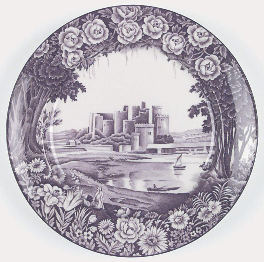 Castles Purple 12" Chop Plate (Round Platter) by Wood & Sons-1
