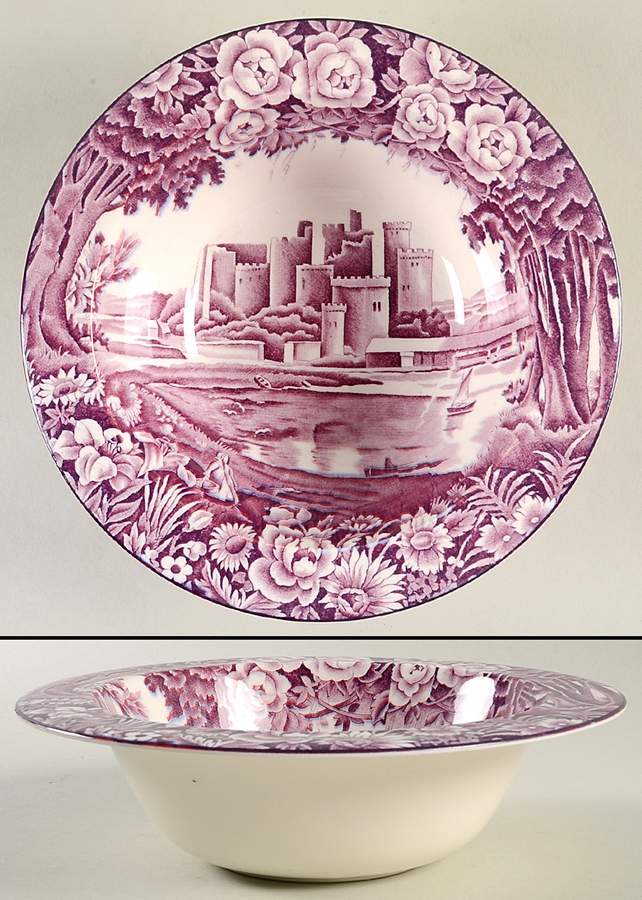 Castles Purple 8" Round Vegetable Bowl by Wood & Sons-1