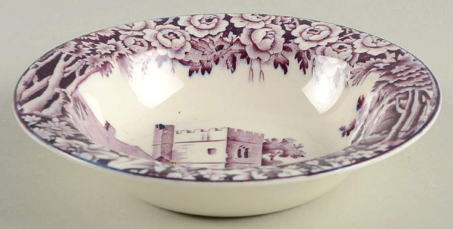 Castles Purple Rim Fruit/Dessert (Sauce) Bowl by Wood & Sons-1