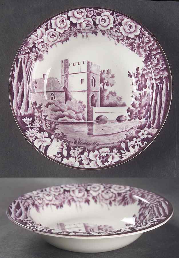 Castles Purple Rim Fruit/Dessert (Sauce) Bowl by Wood & Sons-1