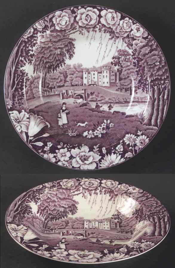 Castles Purple Rim Soup Bowl by Wood & Sons-1