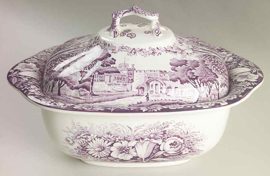 Castles Purple Tureen &  Lid by Wood & Sons-1