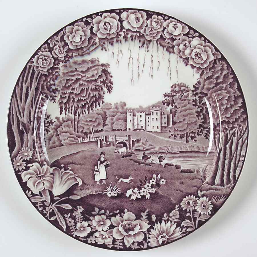 Castles Purple Luncheon Plate by Wood & Sons-1