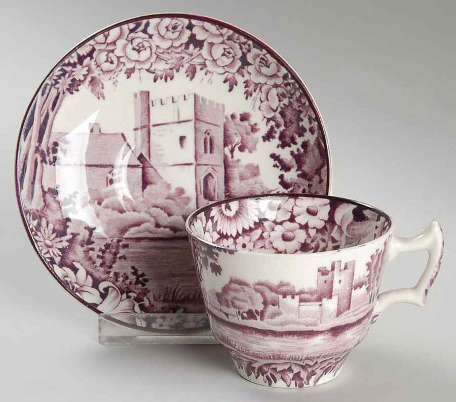 Castles Purple Flat Demitasse Cup & Saucer Set by Wood & Sons-1