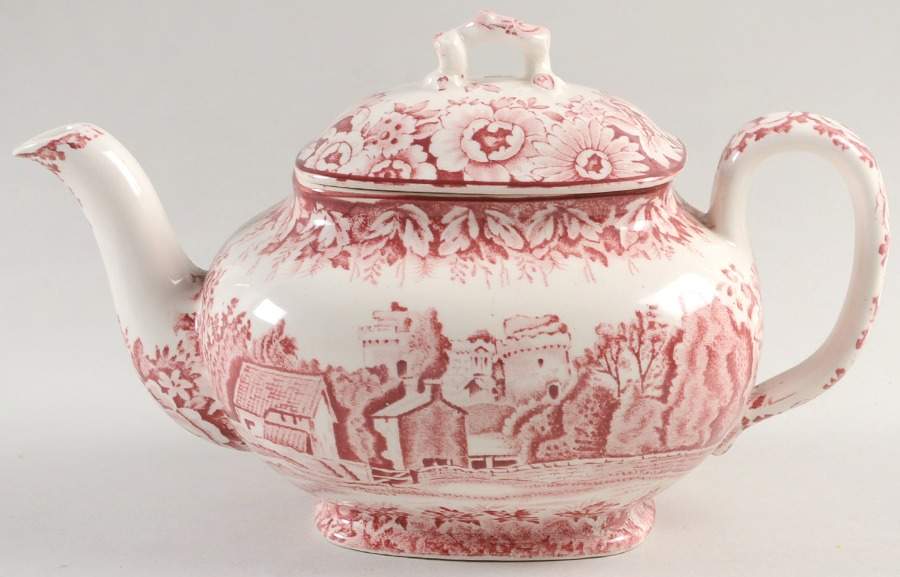 Castles Red Teapot & Lid by Wood & Sons-1