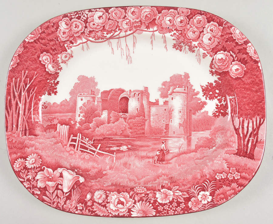 Castles Red 14" Rectangular Serving Platter by Wood & Sons-1
