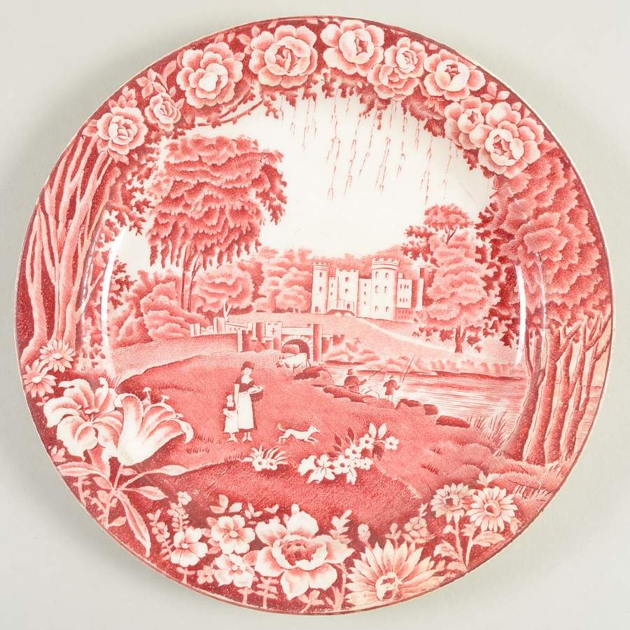 Castles Red Luncheon Plate by Wood & Sons-1