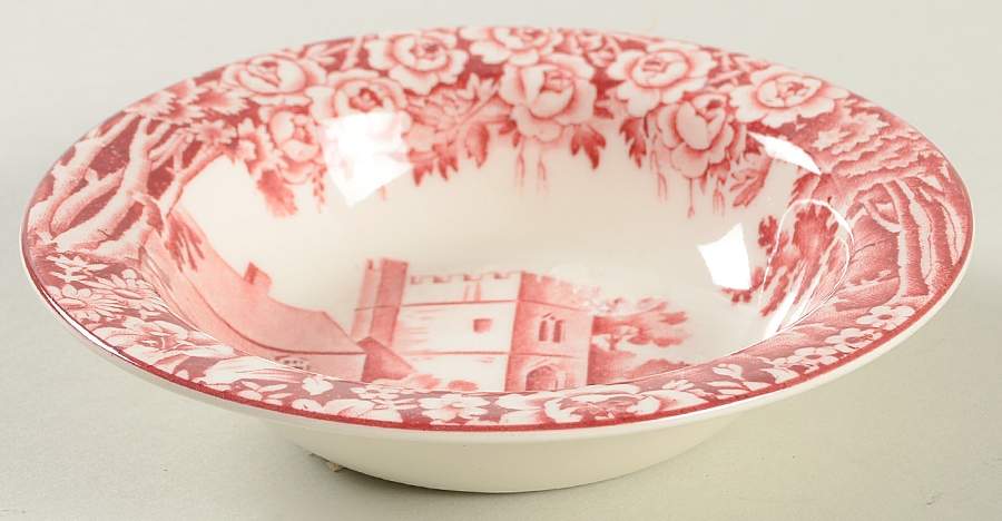 Castles Red Rim Fruit/Dessert (Sauce) Bowl by Wood & Sons-1