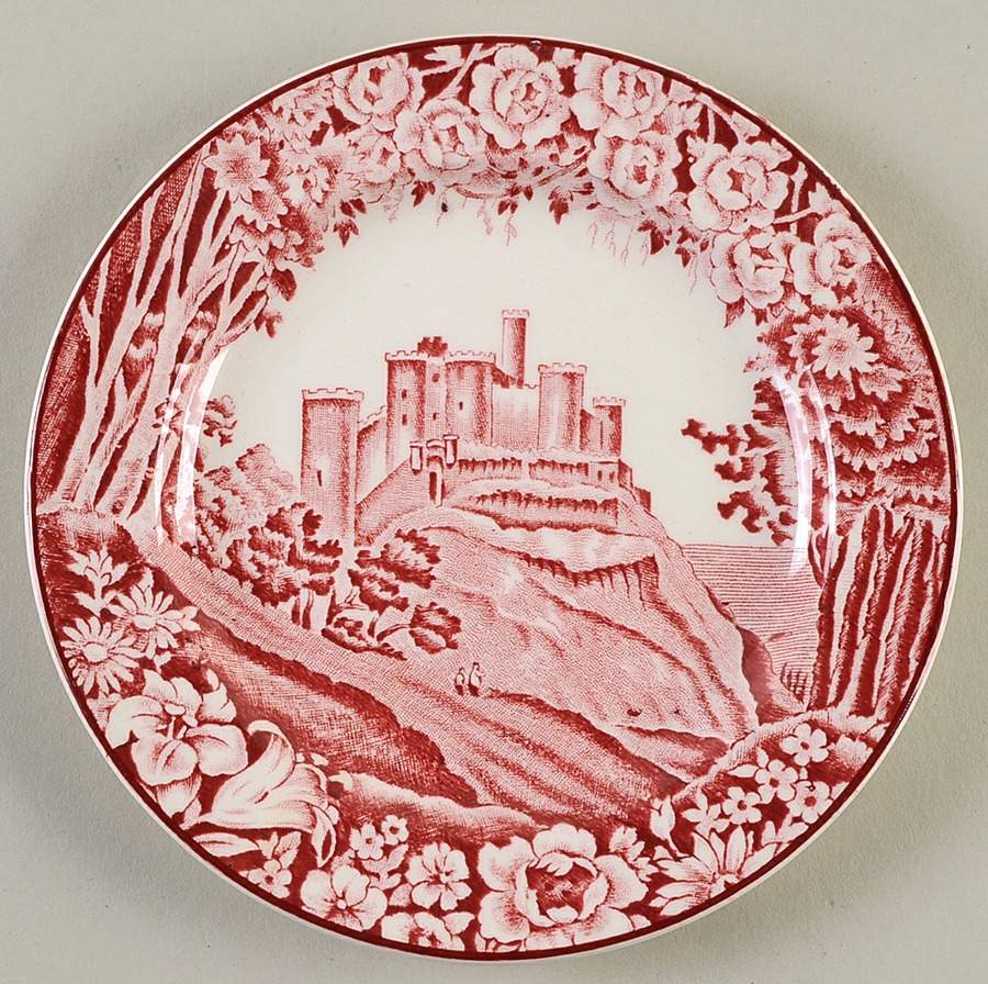Castles Red Bread & Butter Plate by Wood & Sons-1