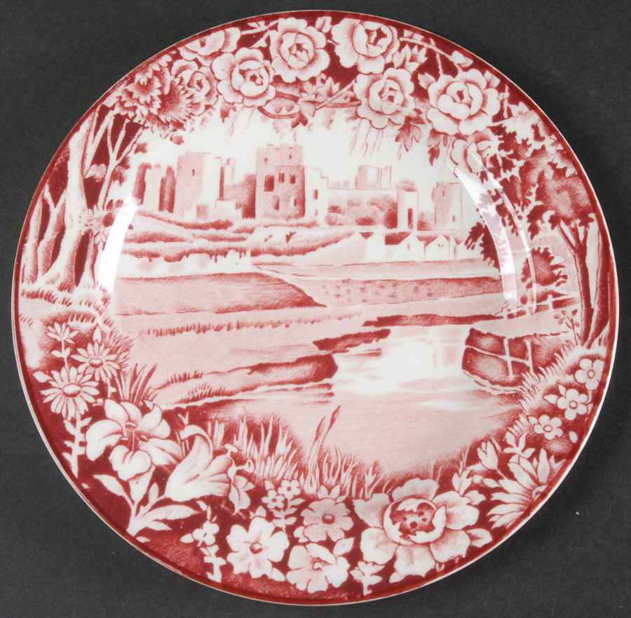 Castles Red Bread & Butter Plate by Wood & Sons-1