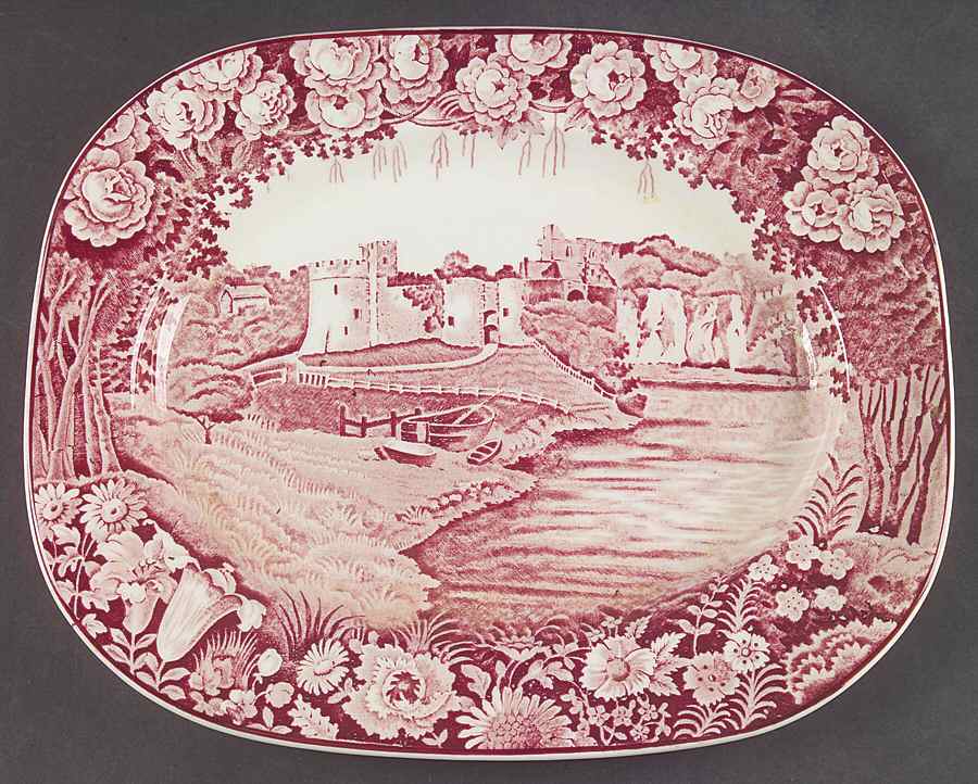 Castles Red 12" Oval Serving Platter by Wood & Sons-1