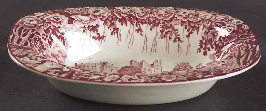 Castles Red 8" Oval Vegetable Bowl by Wood & Sons-1