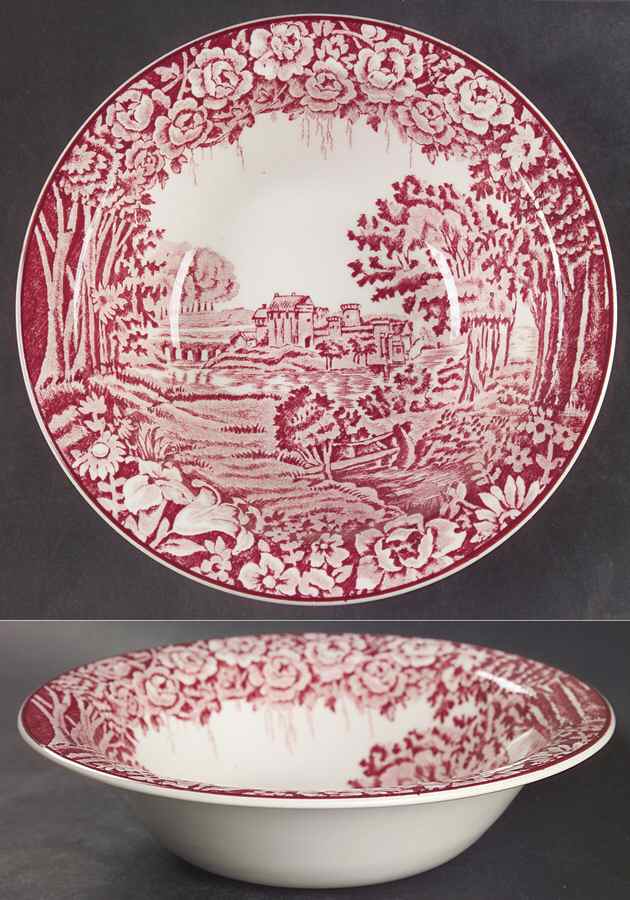 Castles Red Rim Cereal Bowl by Wood & Sons-1