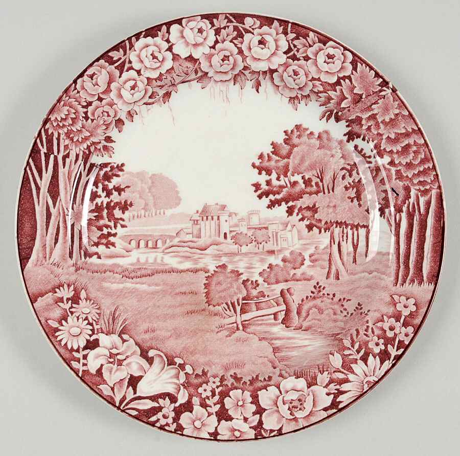 Castles Red Salad Plate by Wood & Sons-1