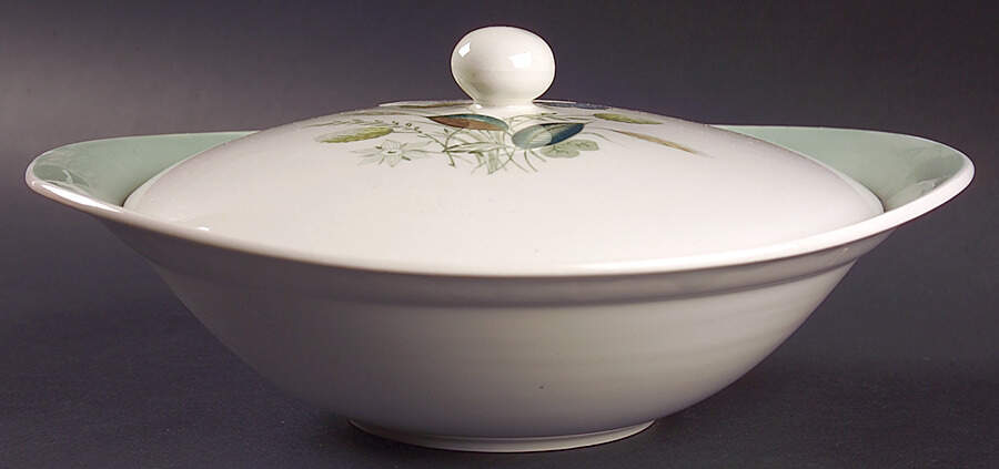 Clovelly (Green Shaded Clover) Round Covered Vegetable by Wood & Sons-1