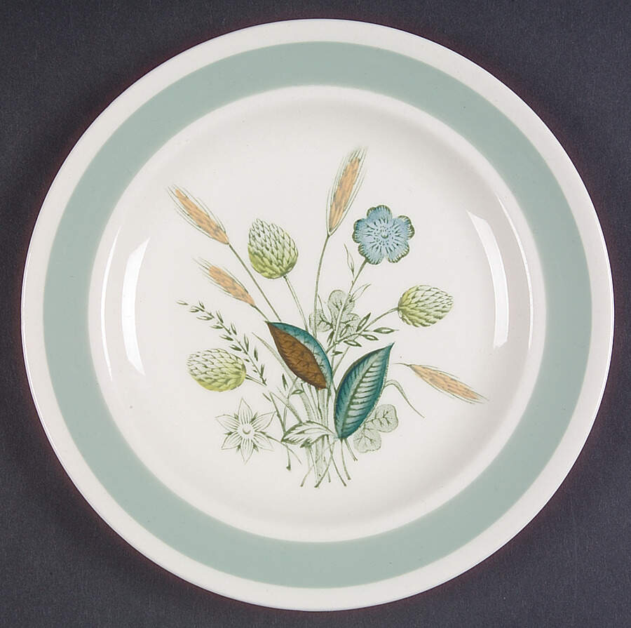 Clovelly (Green Shaded Clover) Bread & Butter Plate by Wood & Sons-1