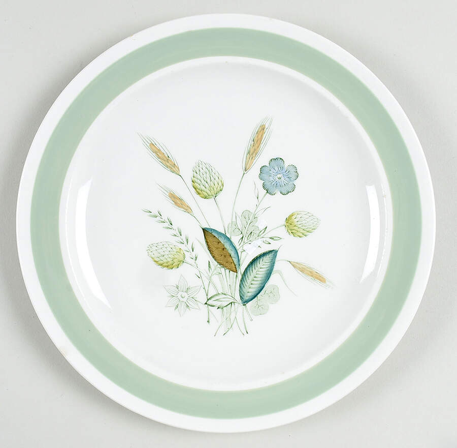 Clovelly (Green Shaded Clover) Luncheon Plate by Wood & Sons-1