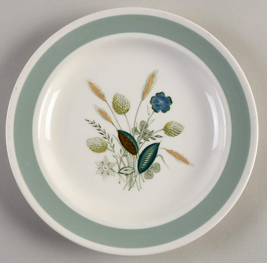 Clovelly (Green Shaded Clover) Salad Plate by Wood & Sons-1