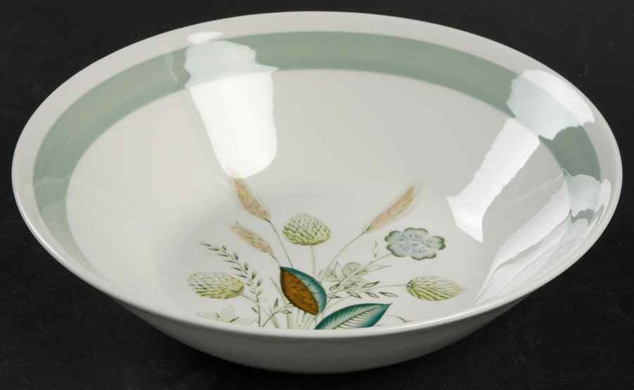 Clovelly (Green Shaded Clover) 8" Round Vegetable Bowl by Wood & Sons-1