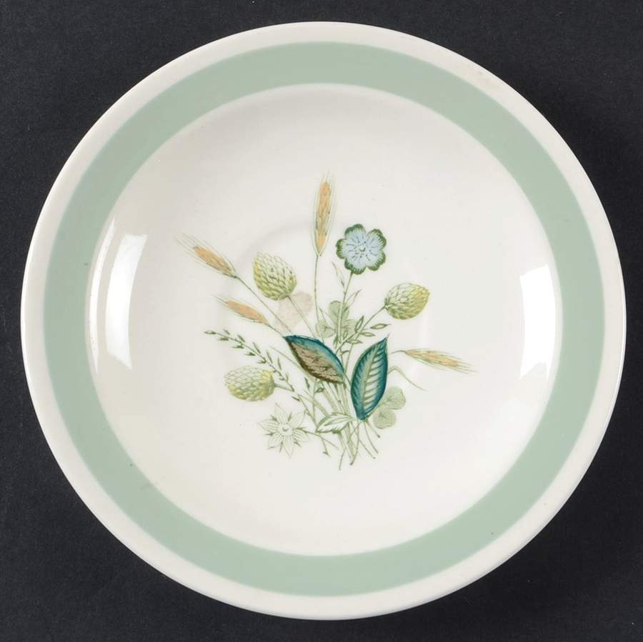 Clovelly (Green Shaded Clover) Saucer by Wood & Sons-1