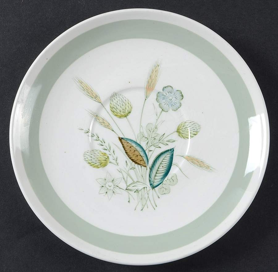 Clovelly (Green Shaded Clover) Saucer for Cream Soup Bowl by Wood & Sons-1