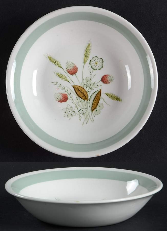 Clovelly (Green Shaded Clover) Fruit/Dessert (Sauce) Bowl by Wood & Sons-1