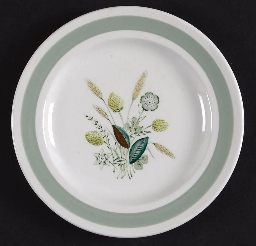 Clovelly (Green Shaded Clover) Bread & Butter Plate by Wood & Sons-1