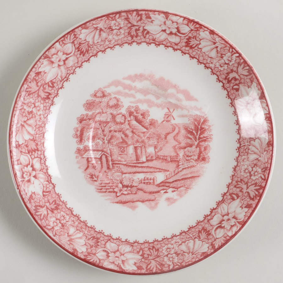 Colonial Pink (Heavy Weight) Saucer for Bouillon Cup by Wood & Sons-1