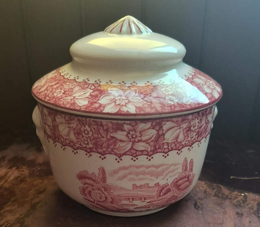 Colonial Pink (Heavy Weight) Sugar Bowl & Lid by Wood & Sons-1