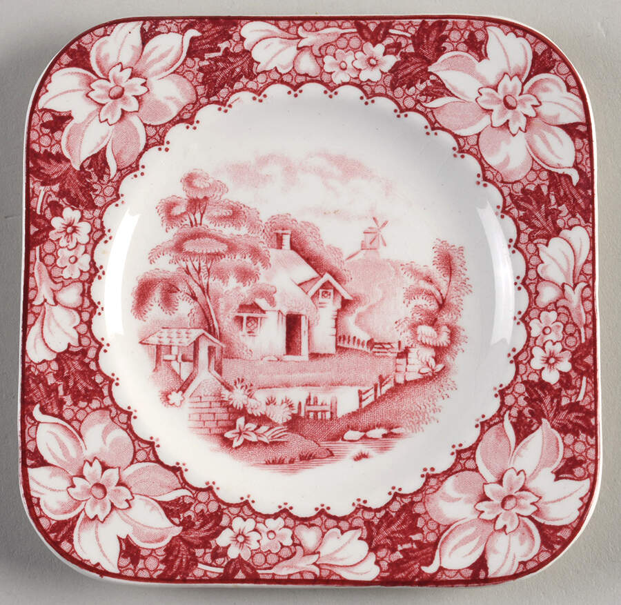 Colonial Pink (Light Weight) Square Bread & Butter Plate by Wood & Sons-1