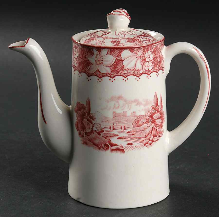 Colonial Pink (Light Weight) Individual Coffee Pot & Lid by Wood & Sons-1
