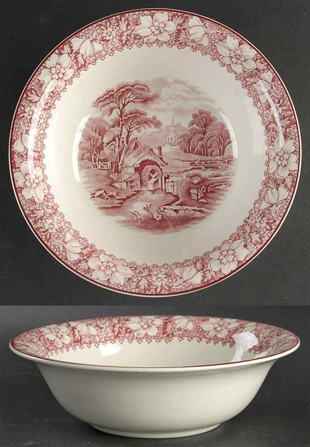 Colonial Pink (Light Weight) 9" Round Vegetable Bowl by Wood & Sons-1