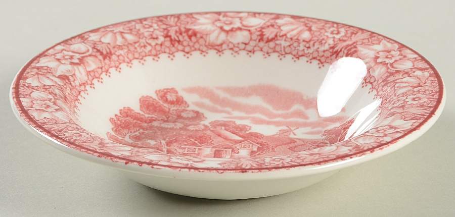 Colonial Pink (Light Weight) Rim Fruit/Dessert (Sauce) Bowl by Wood & Sons-1