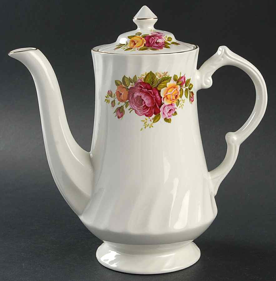 Cottage Rose Coffee Pot & Lid by Wood & Sons-1