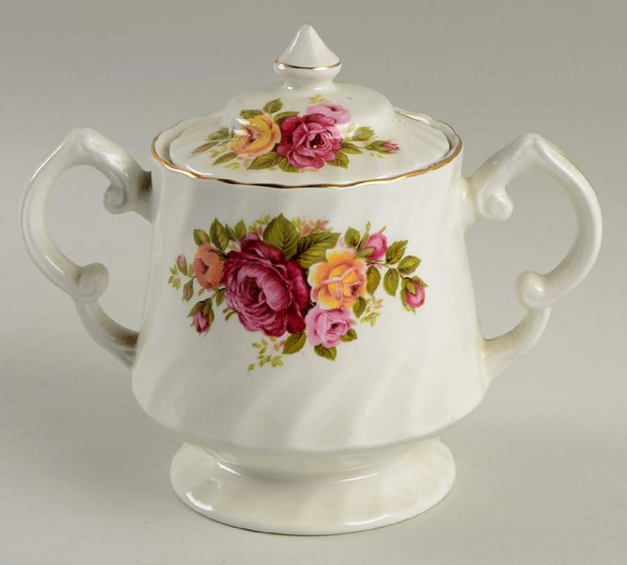 Cottage Rose Sugar Bowl & Lid by Wood & Sons-1