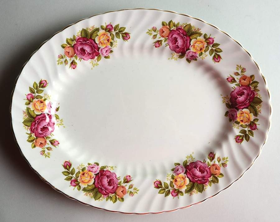 Cottage Rose 11" Oval Serving Platter by Wood & Sons-1