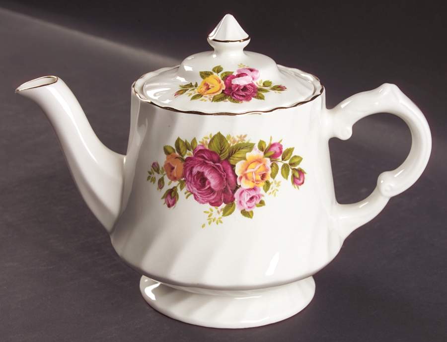 Cottage Rose Teapot & Lid by Wood & Sons-1