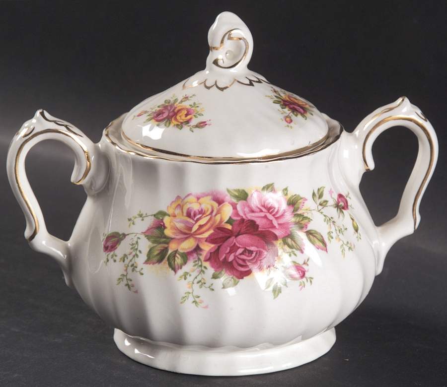 Cottage Rose Sugar Bowl & Lid by Wood & Sons-1