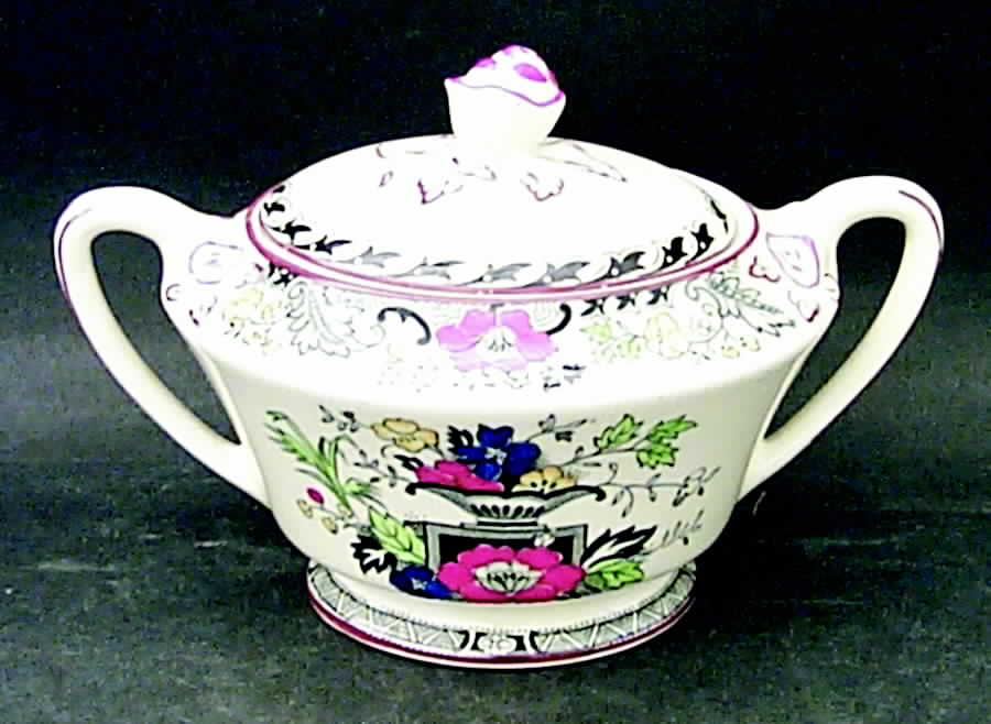 Danbury Multicolor Sugar Bowl & Lid by Wood & Sons-1