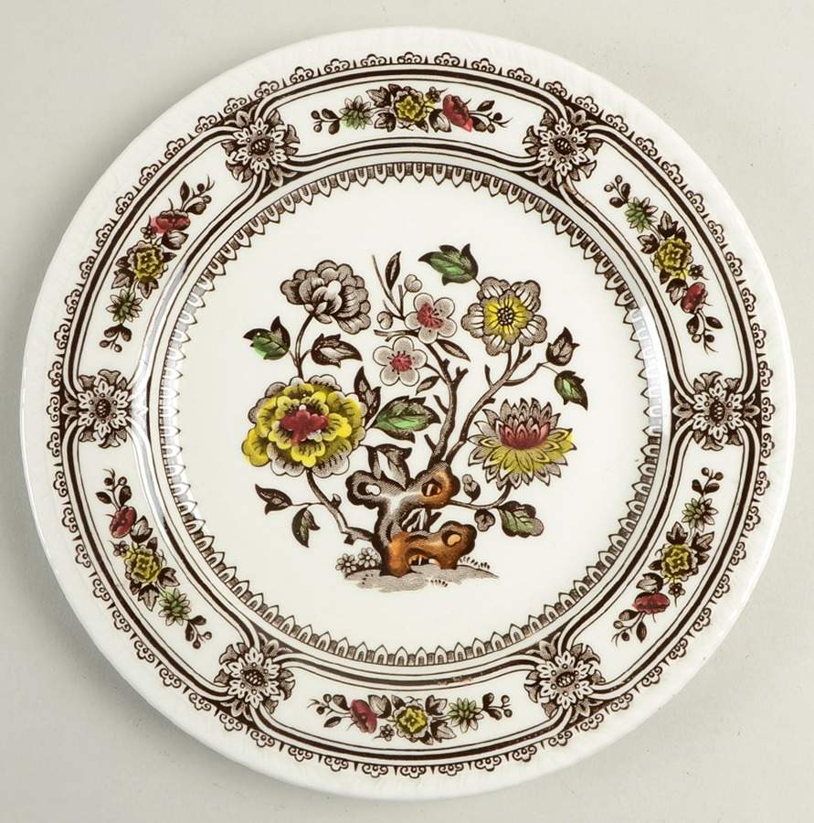 Dorset Brown Multicolor (Smooth) Salad Plate by Wood & Sons-1