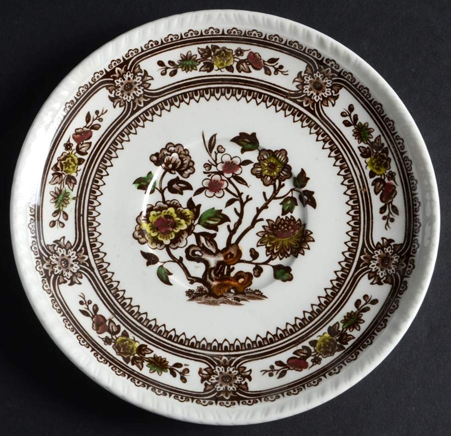 Dorset Brown Multicolor (Smooth) Saucer for Cream Soup Bowl by Wood & Sons-1