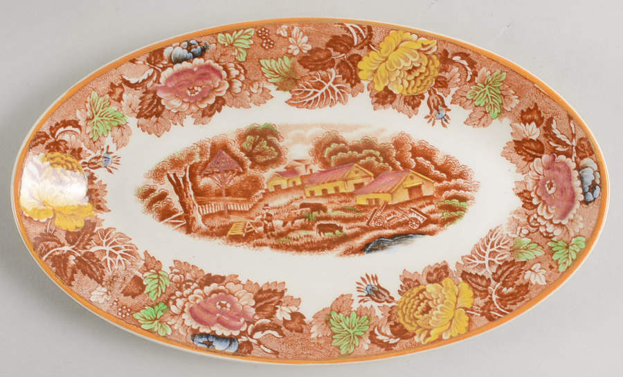 English Scenery Light Brown Multicolor Relish by Wood & Sons-1