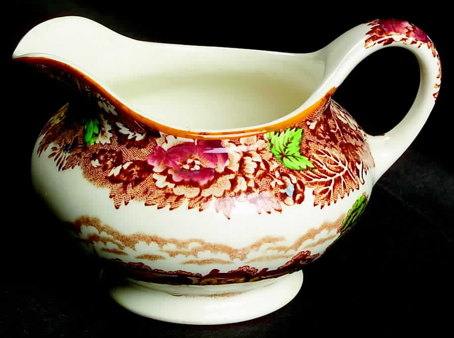 English Scenery Light Brown Multicolor Creamer by Wood & Sons-1