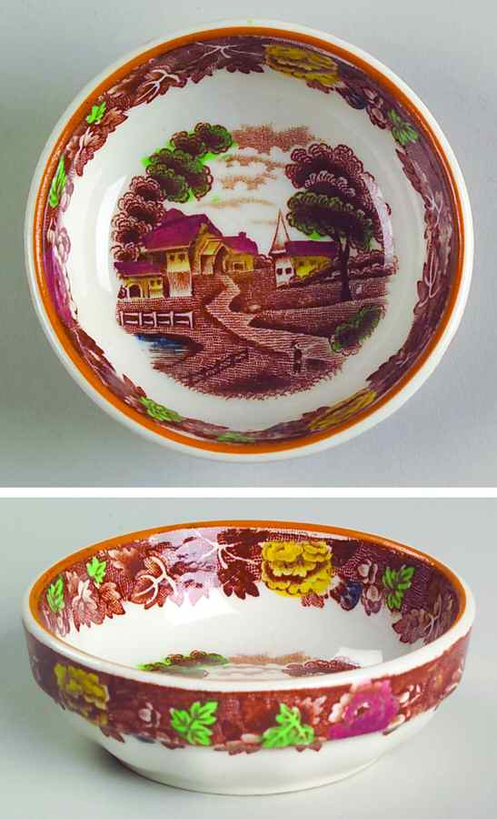 English Scenery Light Brown Multicolor Salt Dip by Wood & Sons-1
