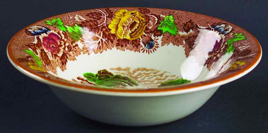 English Scenery Light Brown Multicolor Coupe Cereal Bowl by Wood & Sons-1