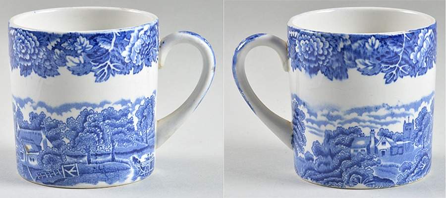 English Scenery Blue (Old Backstamp, Smooth) Mug by Wood & Sons-1