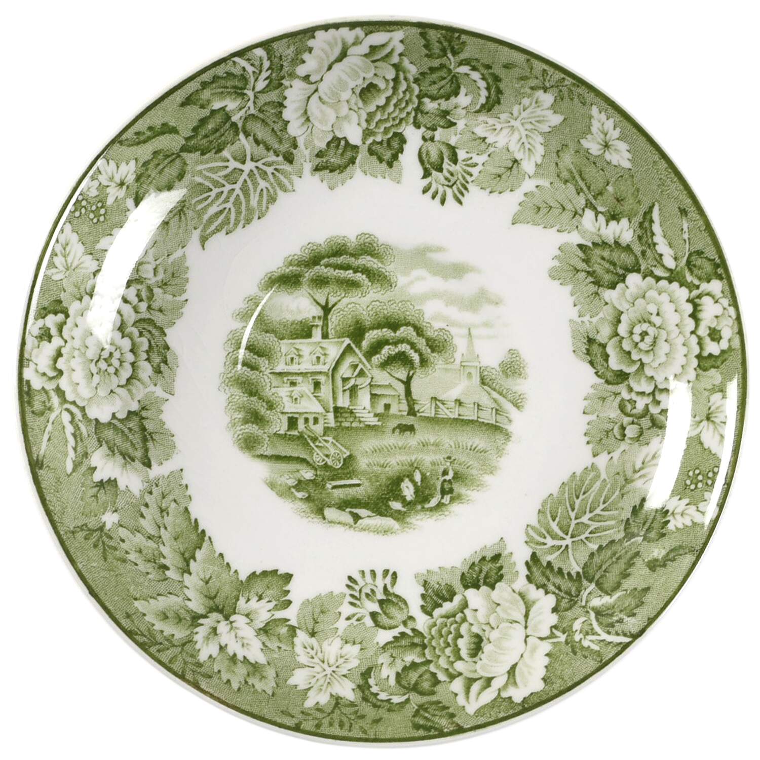 English Scenery Green (Smooth) Saucer for Oversized Cup by Wood & Sons-1