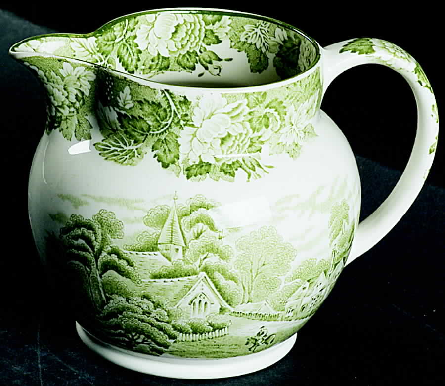English Scenery Green (Smooth) 24 Oz Pitcher by Wood & Sons-1