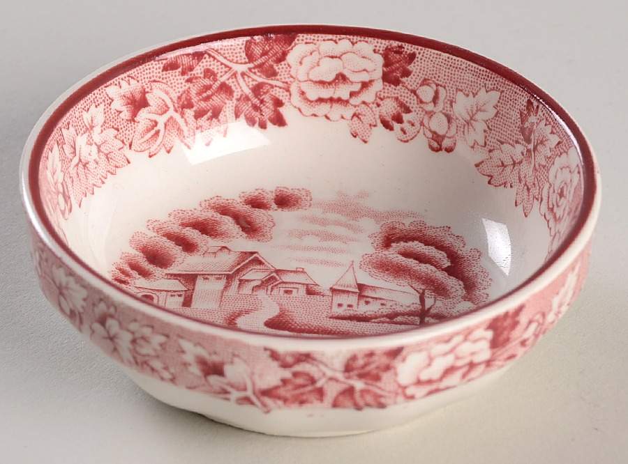 English Scenery Pink (Older, Smooth) Individual Salt Dip by Wood & Sons-1