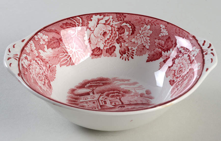 English Scenery Pink (Older, Smooth) Lugged Cereal Bowl by Wood & Sons-1